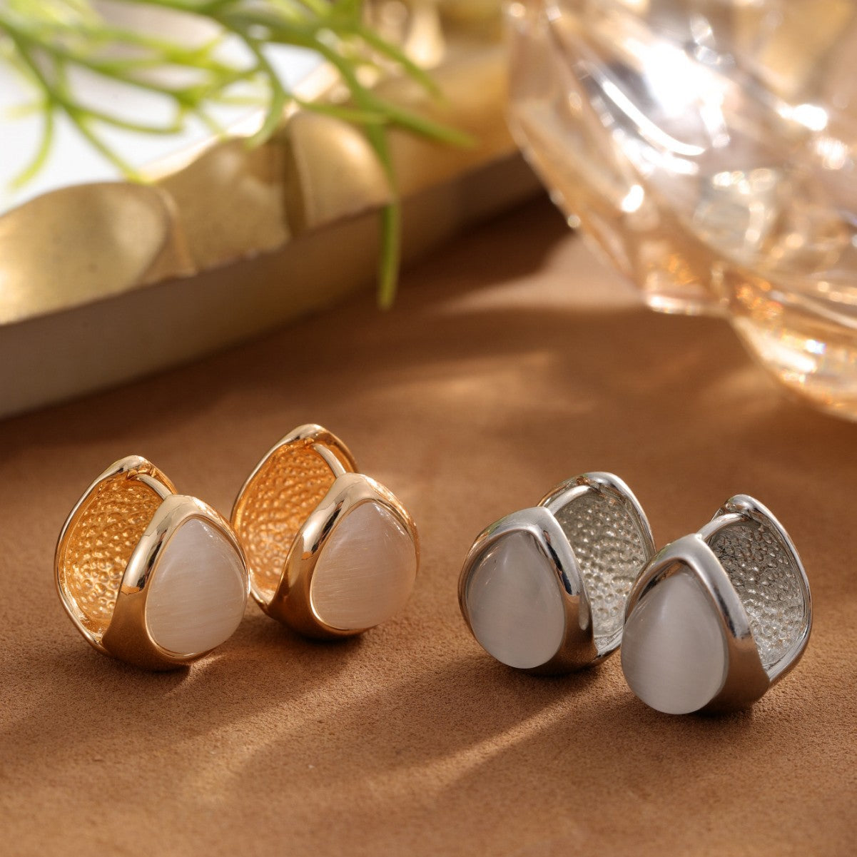 Feline Mystique | Cat's Eye Teardrop Earrings