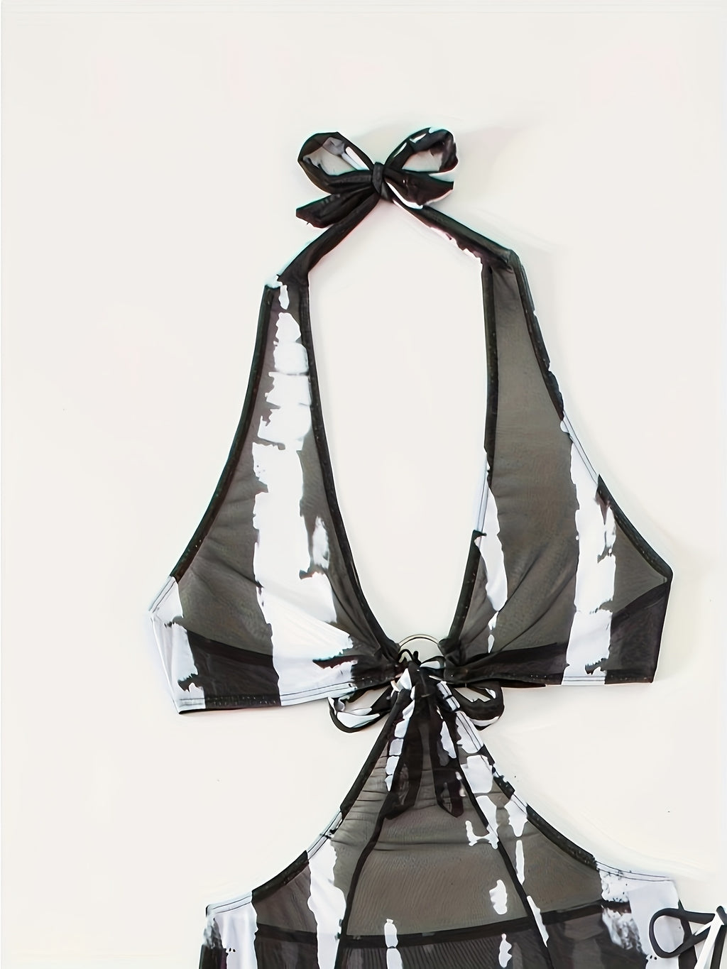 Monochrome Magic: Black & White Pareo & Bikini Set