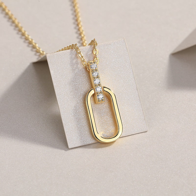 Light & Shadow Moissanite Necklace Set | S925 Gold