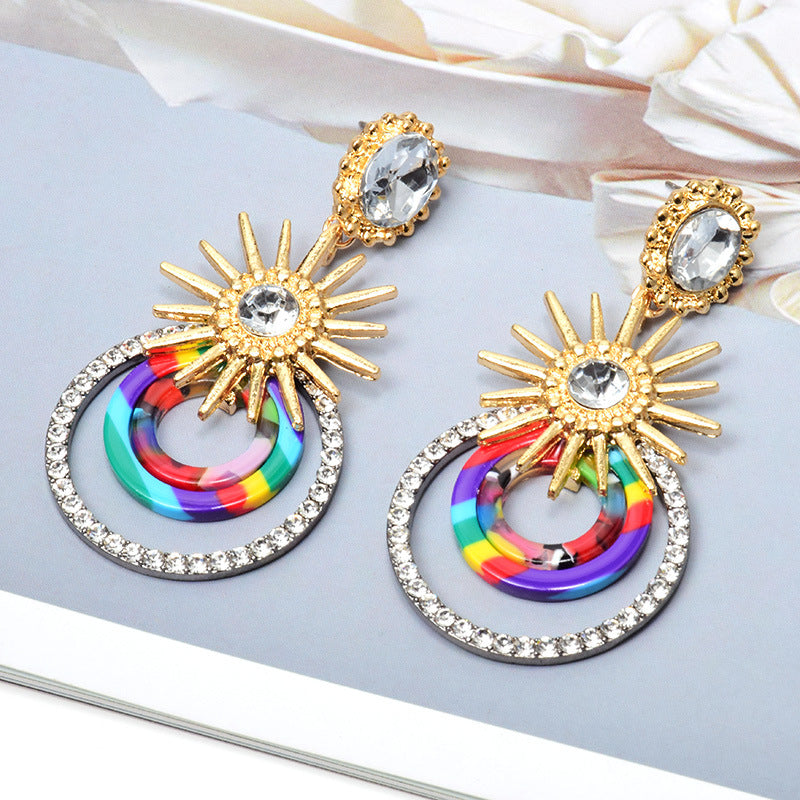 Bold Sunburst Earrings – Colorful Luxury Jewelry