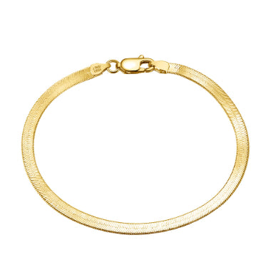 Flat Snake Chain Bracelet | S925 Sterling Silver | Luvia