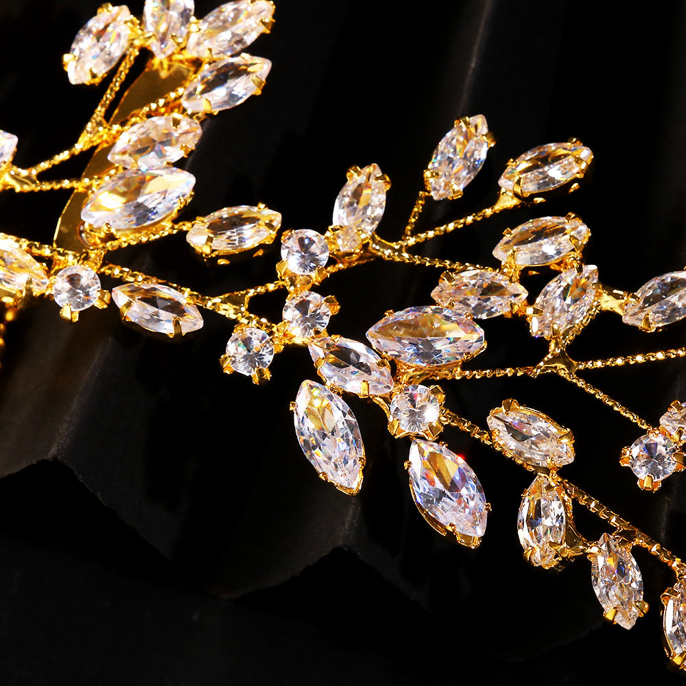 Leaf Zircon Bridal Body Chain | Wedding Elegance