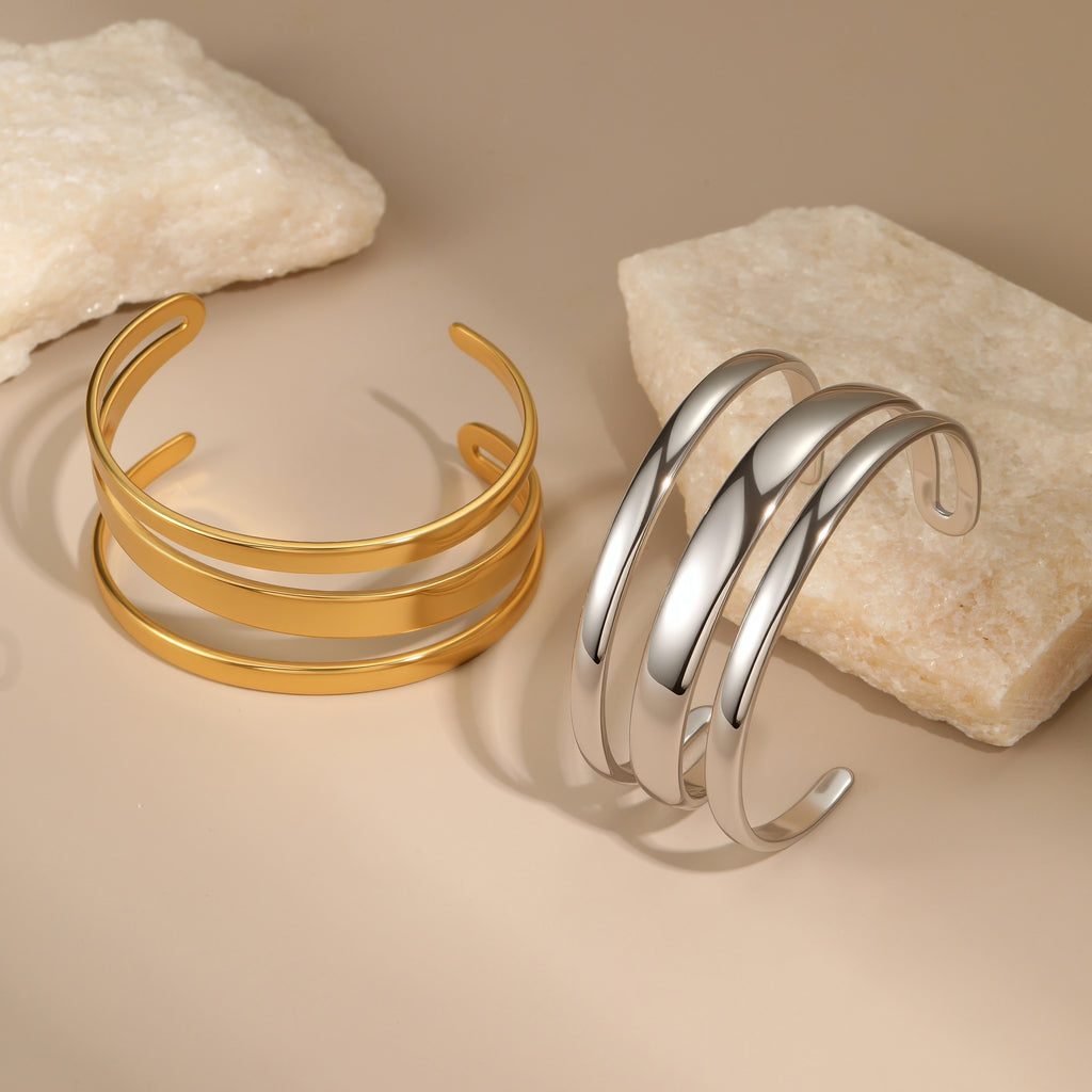 Stainless Steel Open Cuff Bracelet | Minimalist Chic