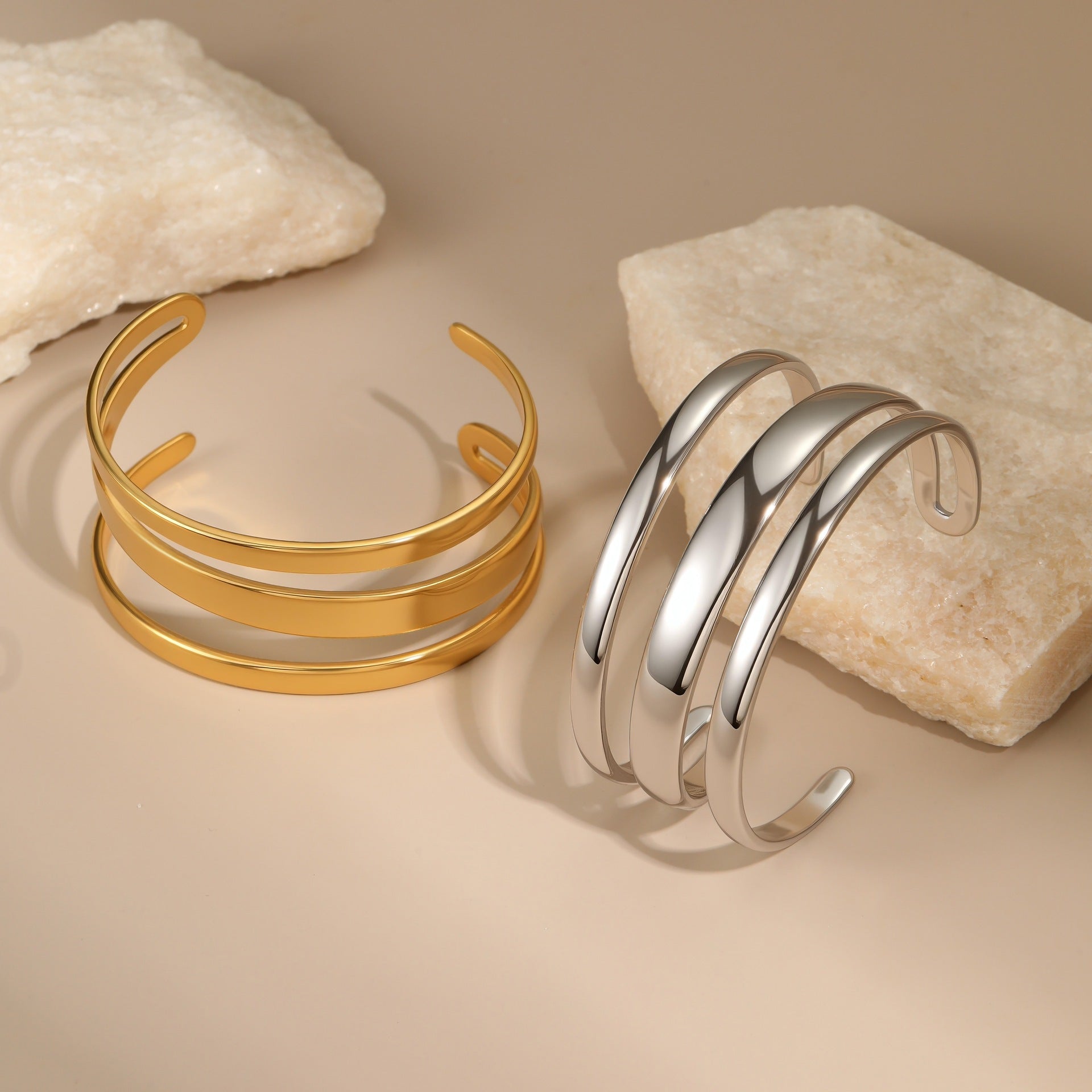Stainless Steel Open Cuff Bracelet | Minimalist Chic
