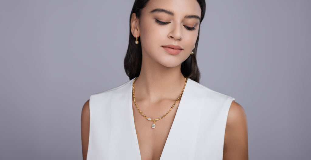Pear Cut Moissanite Pendant Necklace – 925 Sterling Silver | 6×9mm | 40cm Chain