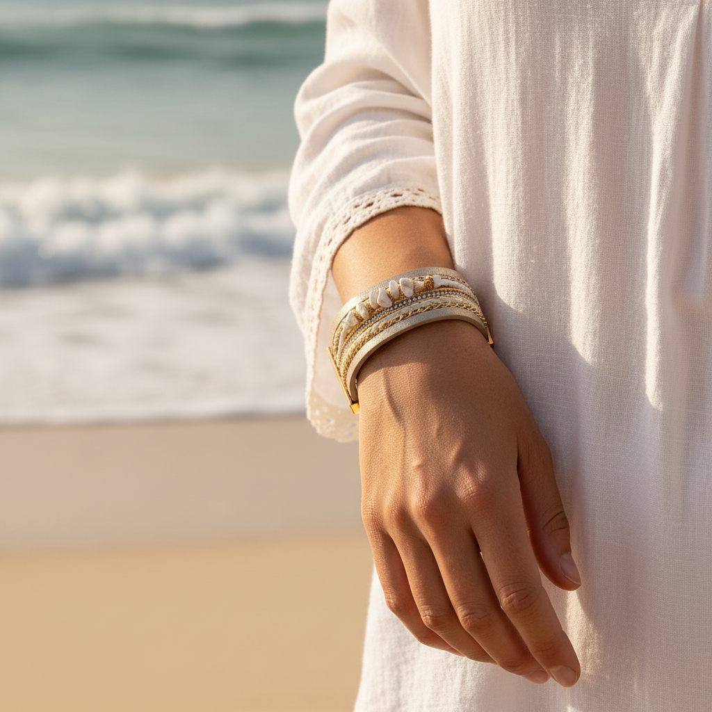 Azure Edge | Turquoise Leather Cuff Bracelet