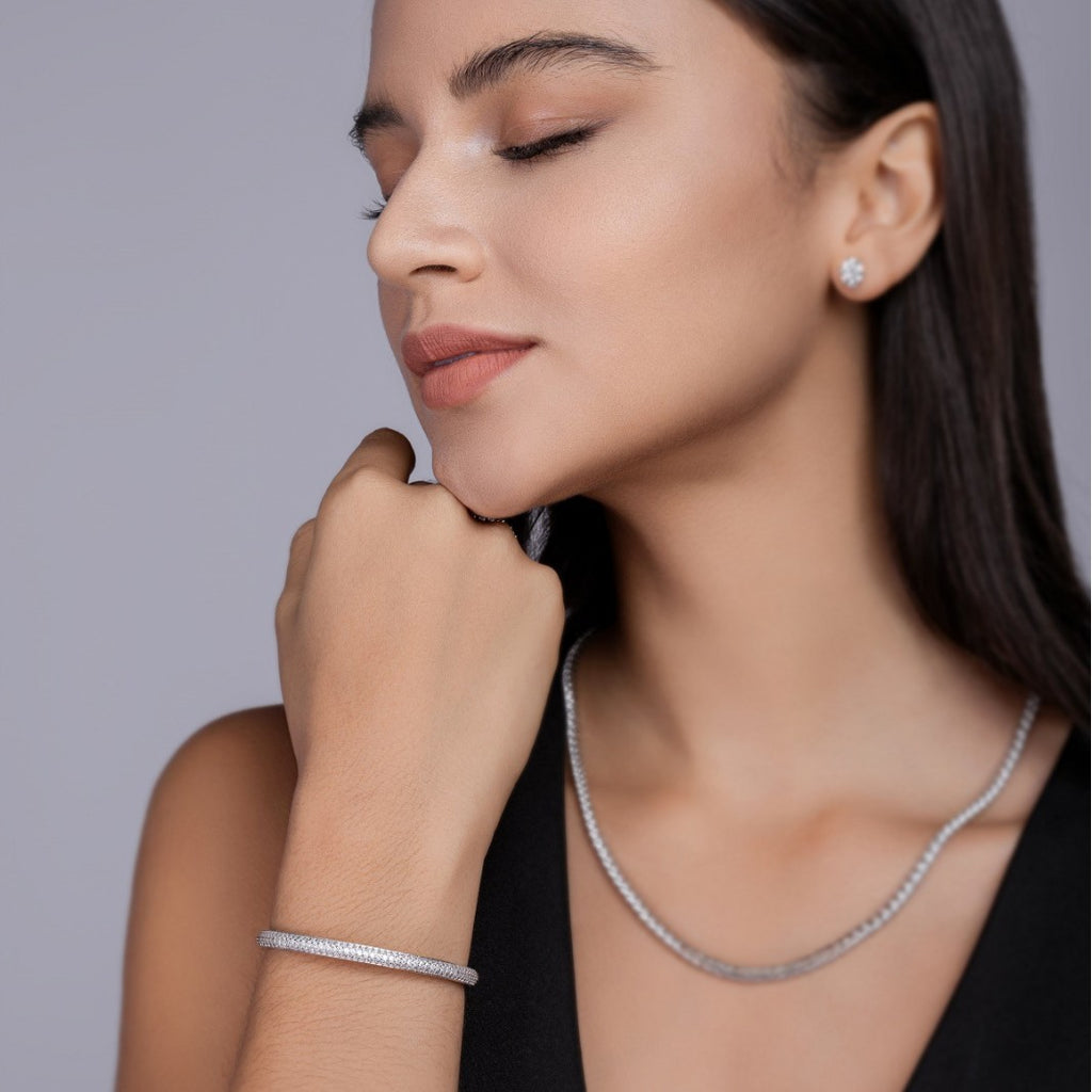 925 Sterling Silver Moissanite Bracelet | Luxe Sparkle