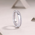 925 Sterling Silver Pave Band Ring for Women – Minimalist Diamond Look Stackable Ring | Elegant Everyday Jewelry