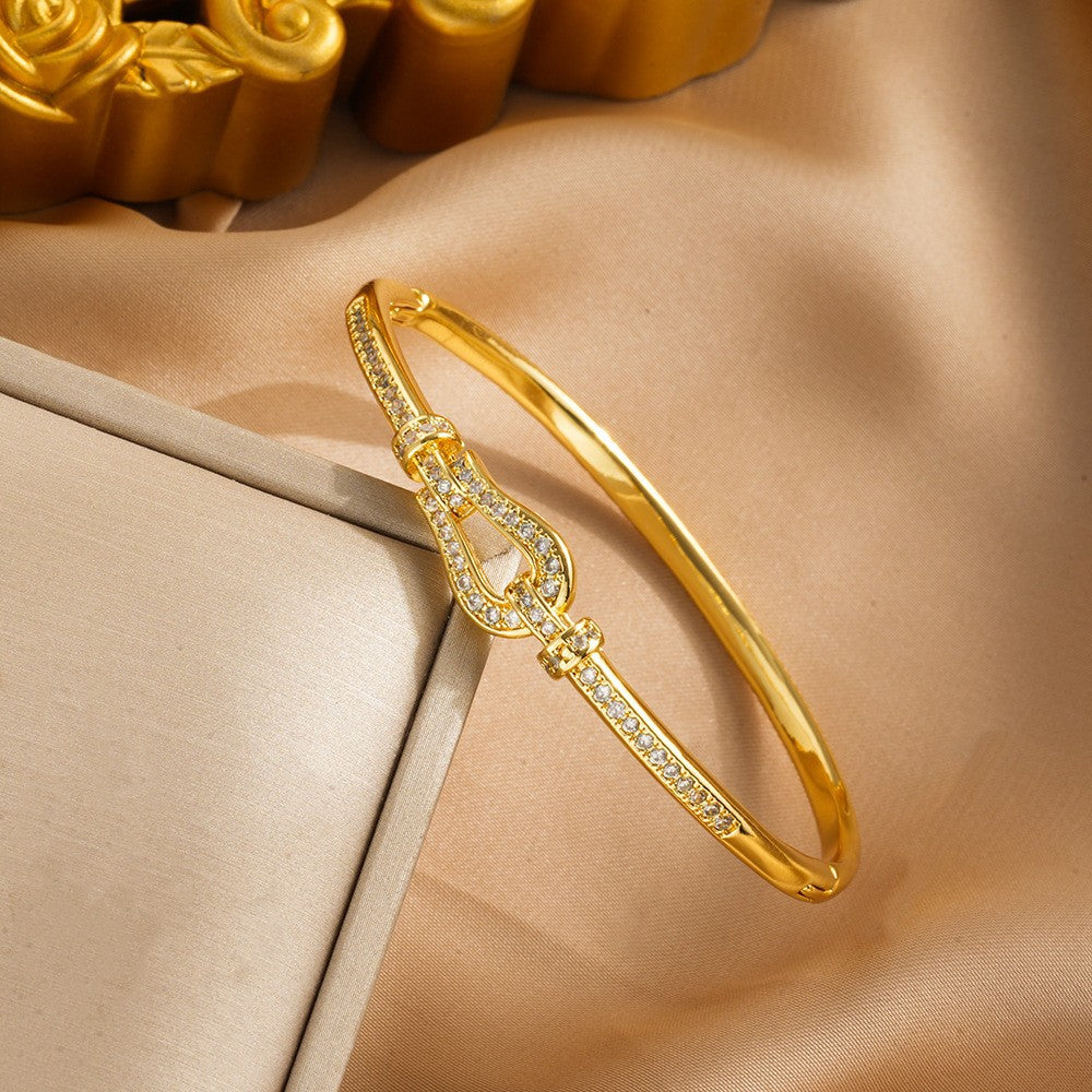 Crystal Horseshoe Buckle Bracelet