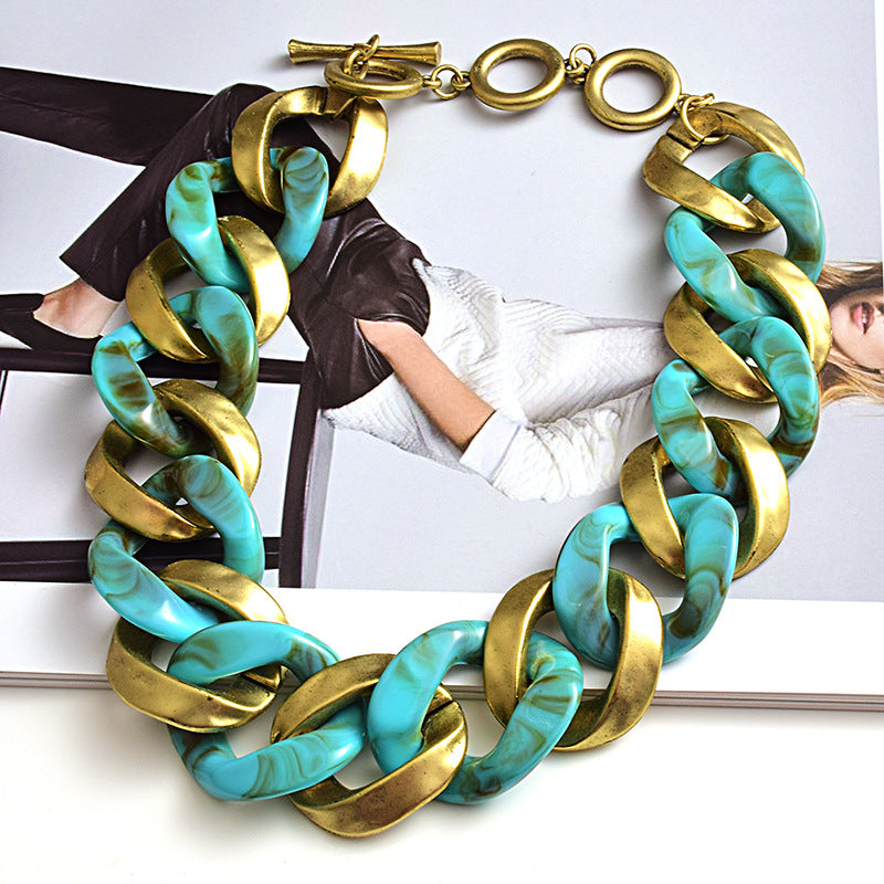 Fashion Necklace Metal Acrylic Female Accessory