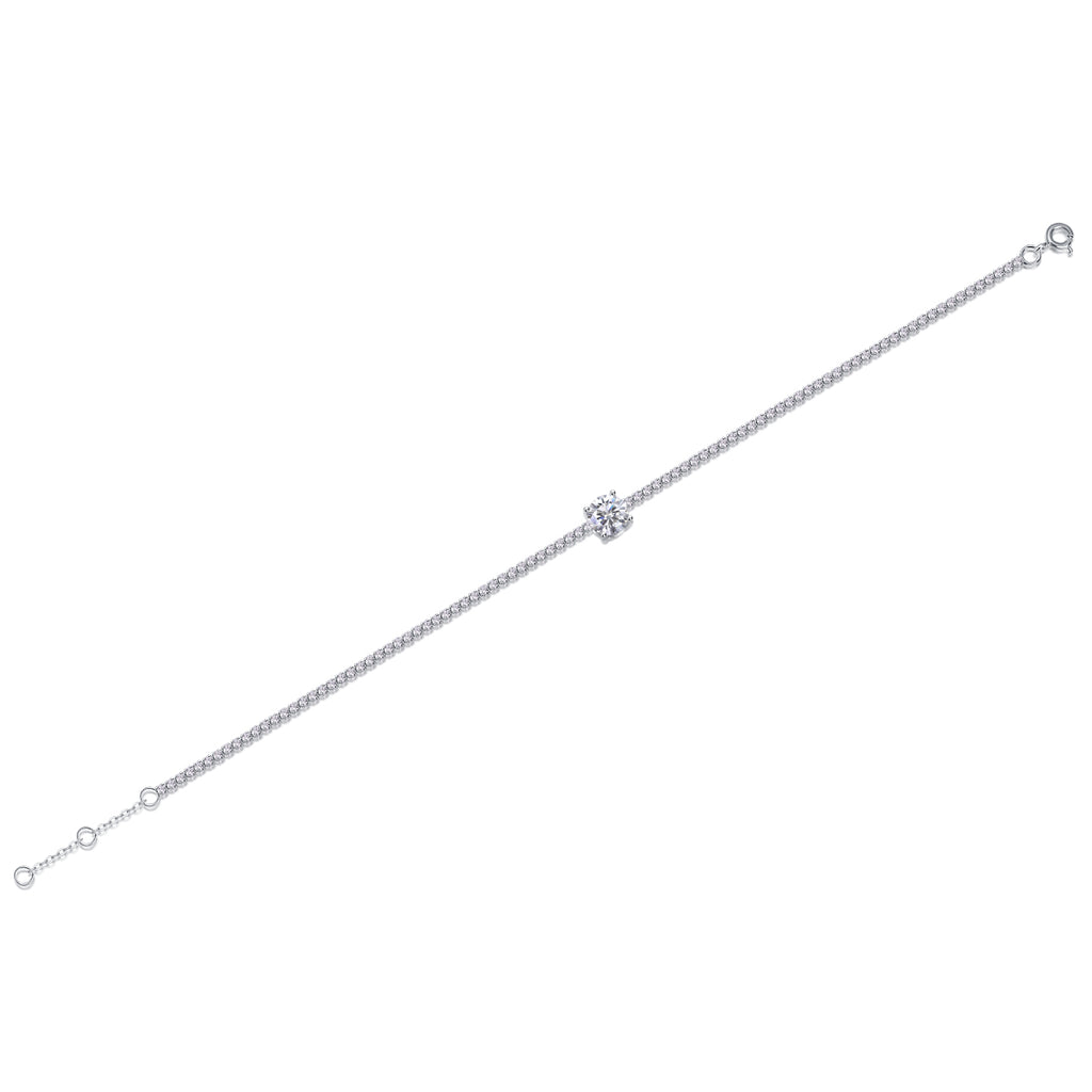1-Carat Moissanite Bracelet | S925 Sterling Silver | Luvia
