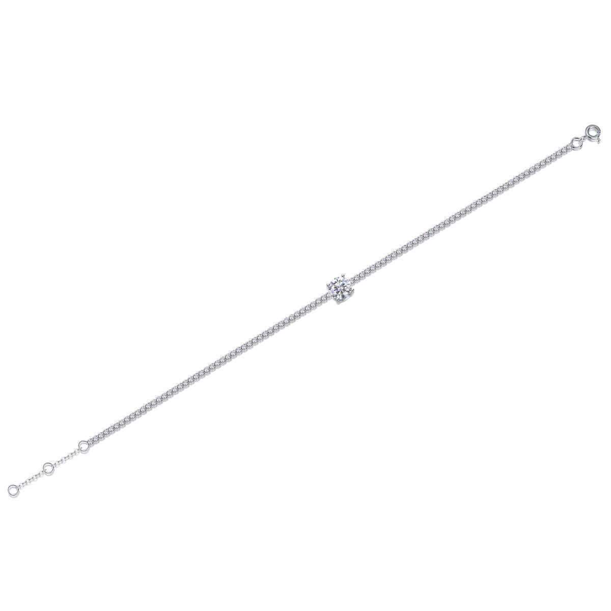 1-Carat Moissanite Bracelet | S925 Sterling Silver | Luvia