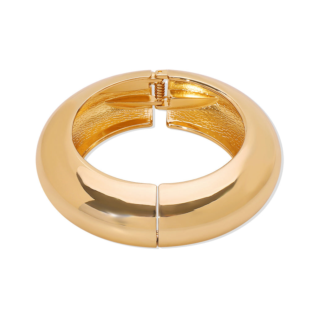 Bold Luxury Chunky Bangle Bracelet – Gold & Silver Statement Jewelry for Women