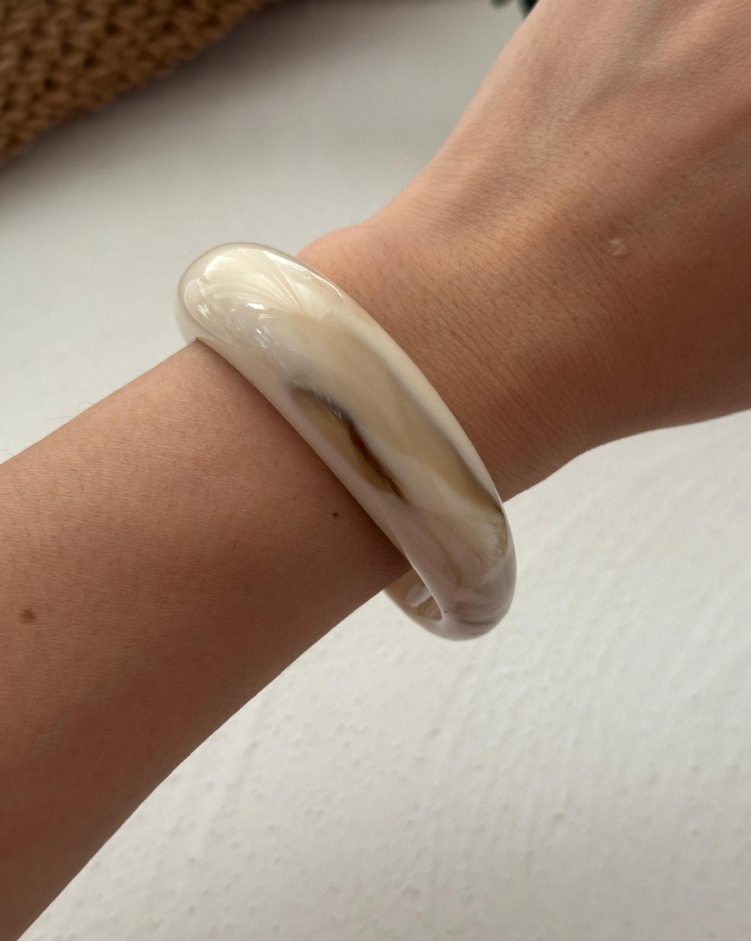 Luxury Minimal Jewelry Set – Elegant Ivory Bangles & Statement-Free Chic Look | Luvia Style