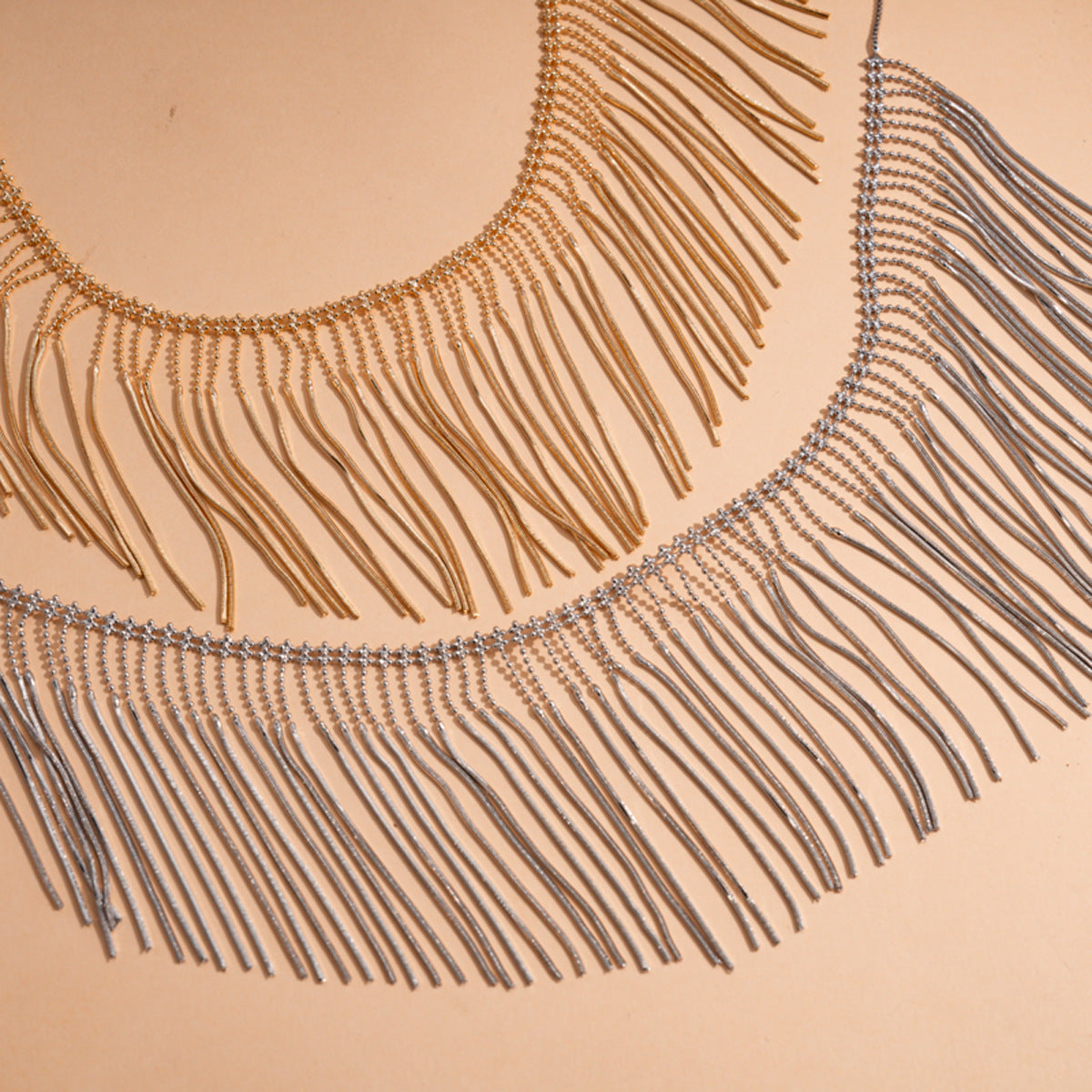 Boho Fringe Necklace – Statement Gold & Silver Layered Jewelry for Summer