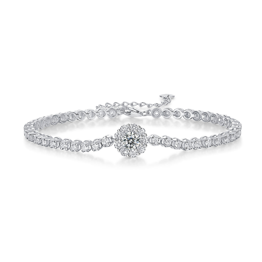 925 Sterling Silver Tennis Bracelet for Women – Round Cut Diamond Look Bracelet | Elegant Minimal Jewelry