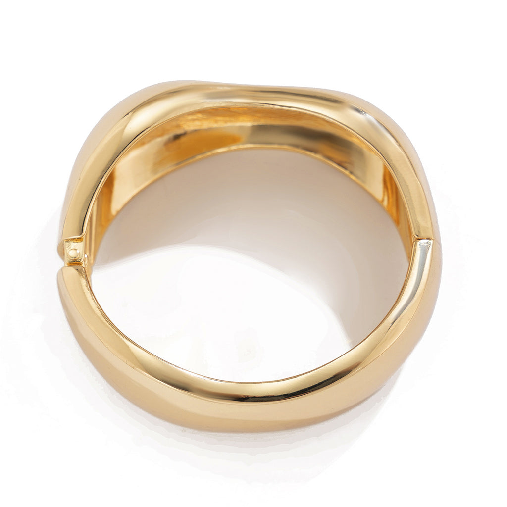 Wide Geometric Cuff Bracelet | Glossy Statement | Luvia
