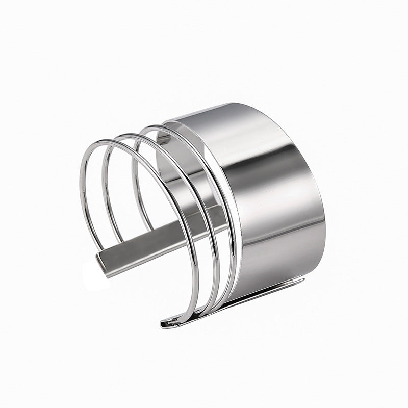 Hollow Metal Cuff Bracelet | Minimal Statement | Luvia