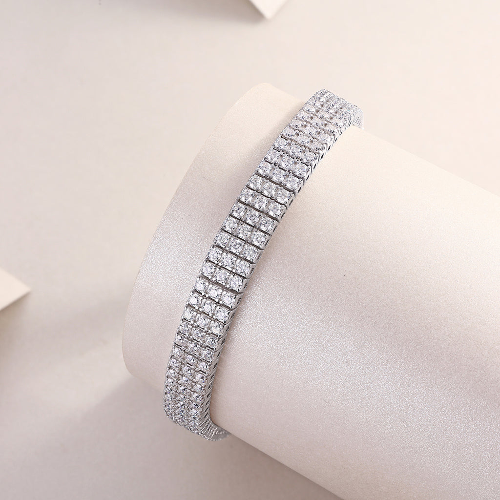 925 Sterling Silver Tennis Bracelet for Women – Multi Row Diamond Look Bracelet | Luxury Statement Jewelry