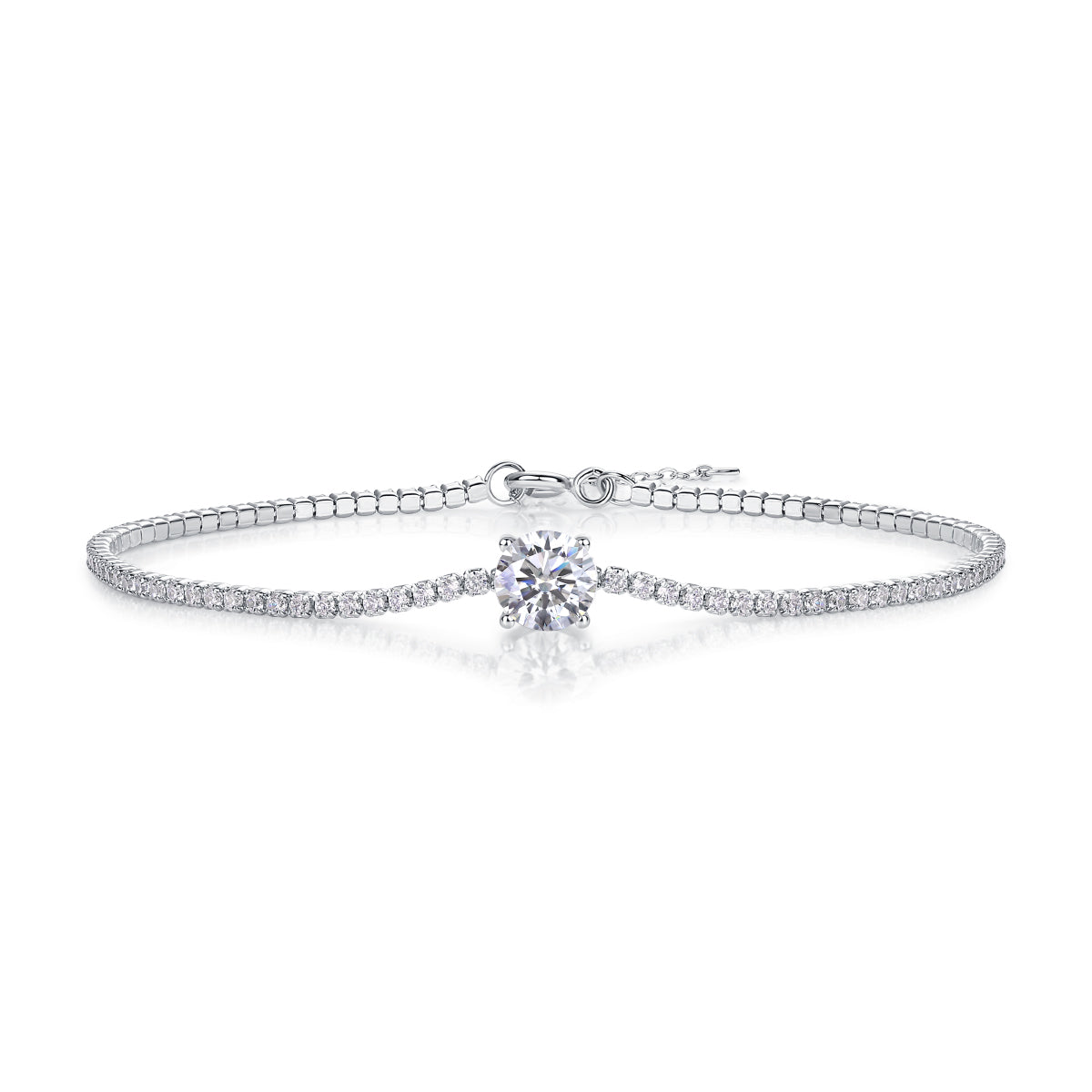 1-Carat Moissanite Bracelet | S925 Sterling Silver | Luvia