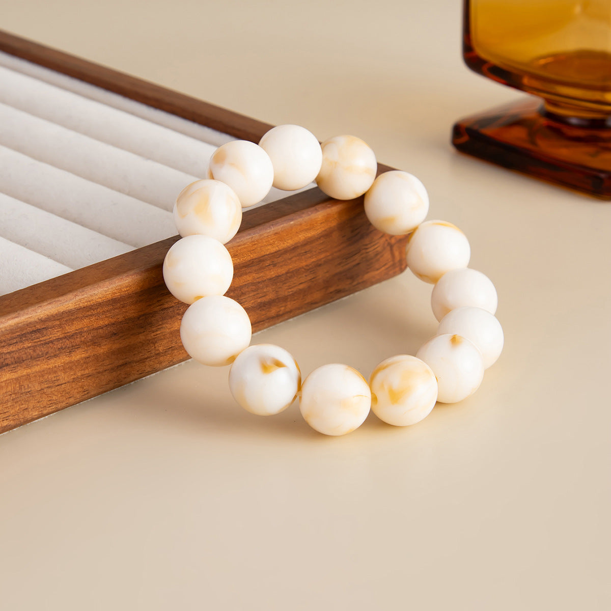 Luxury Statement Bracelet Stack – Gold Chunky & Natural Stone Beaded Set for Women
