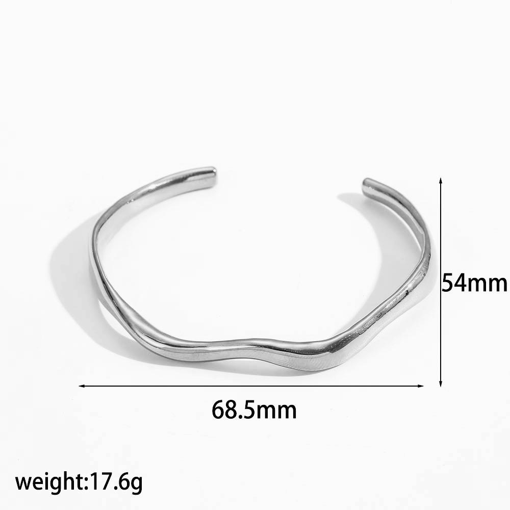 Minimalist Wave Cuff Bracelet – Gold & Silver Open Bangle Set for Women
