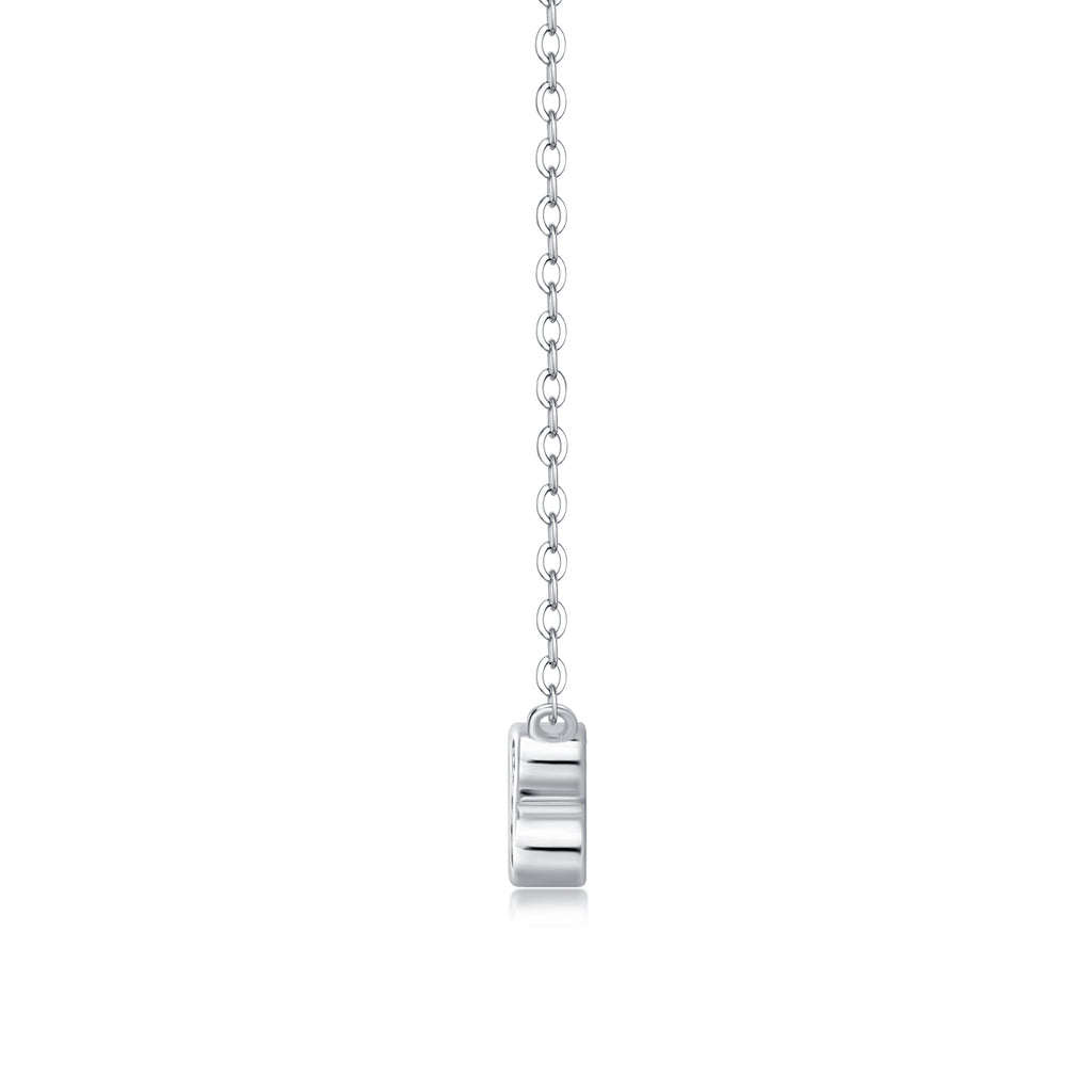 925 Sterling Silver Three Stone Necklace for Women – Minimalist CZ Pendant Chain