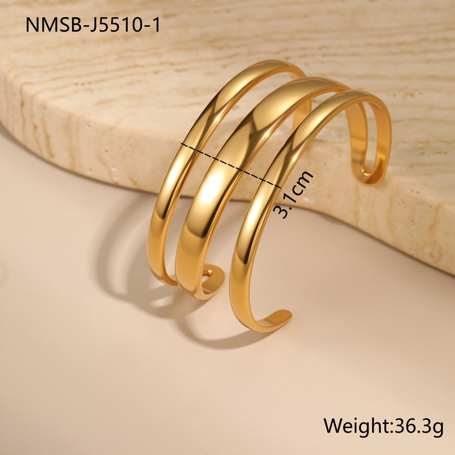 Stainless Steel Open Cuff Bracelet | Minimalist Chic