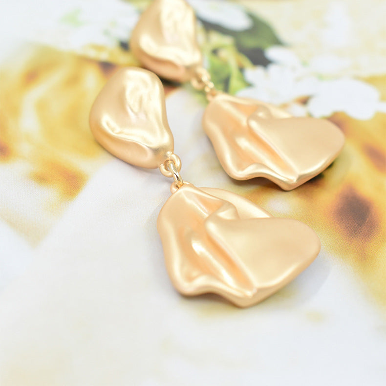 Gold Abstract Drop Earrings – Luxury Statement Jewelry | Luvia Global
