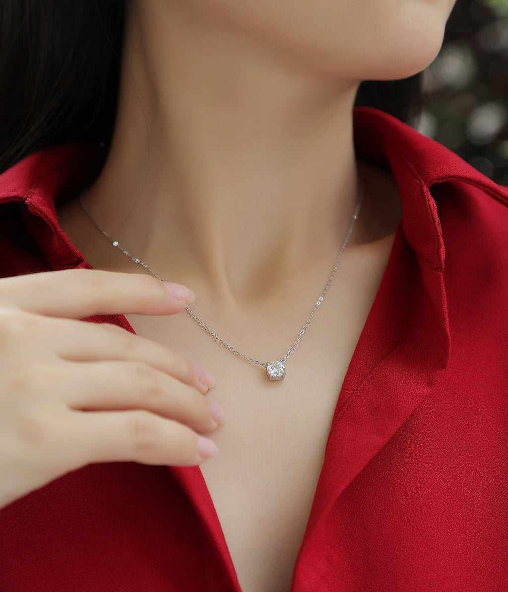 Lumière Moissanite Necklace | S925 Sterling Silver Pendant