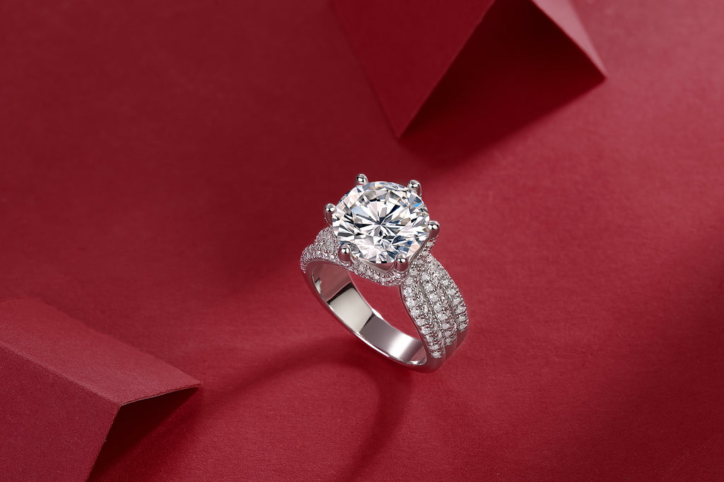 5 Carat Moissanite Bridal Ring Set – 925 Sterling Silver | Eternity Band