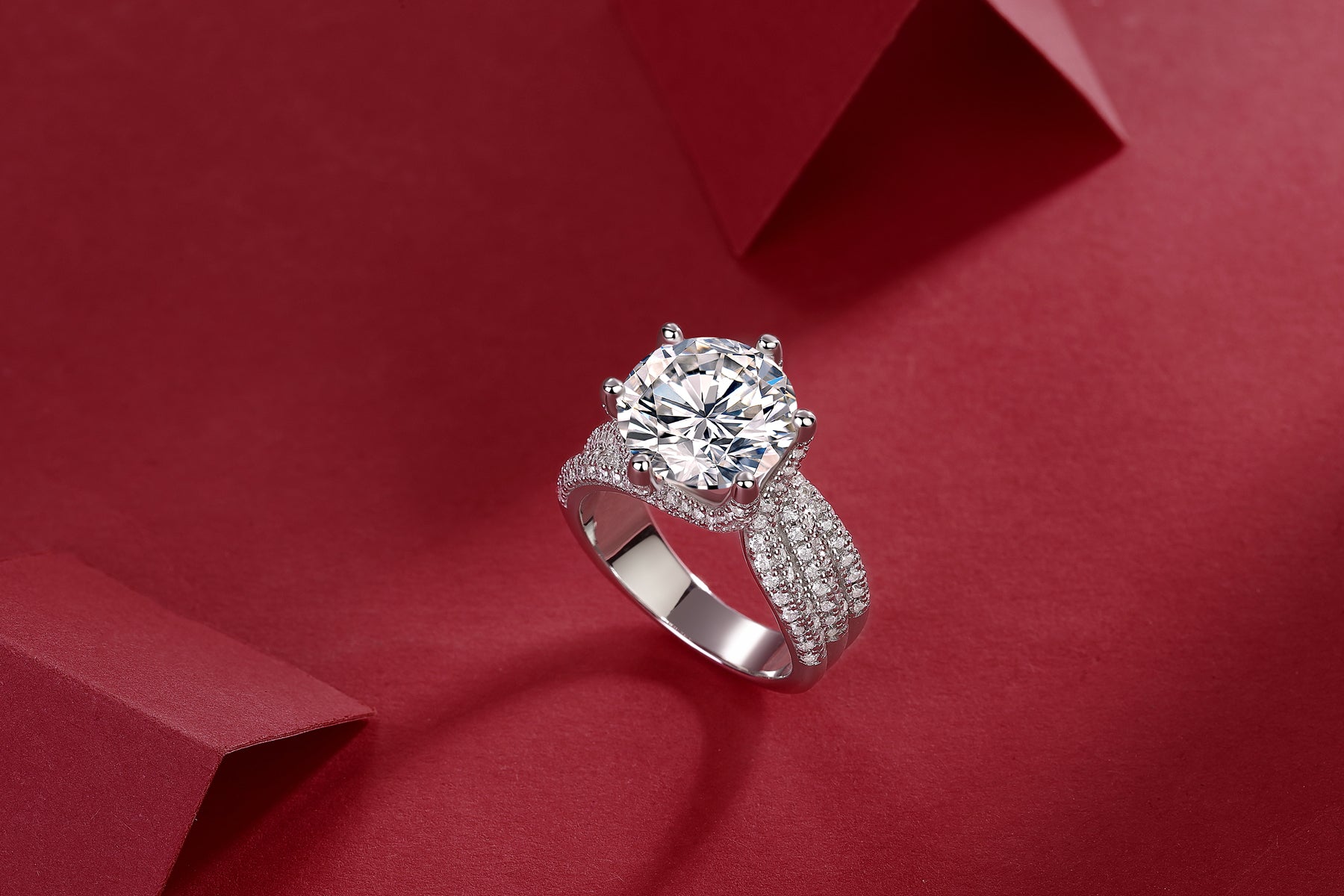5 Carat Moissanite Bridal Ring Set – 925 Sterling Silver | Eternity Band