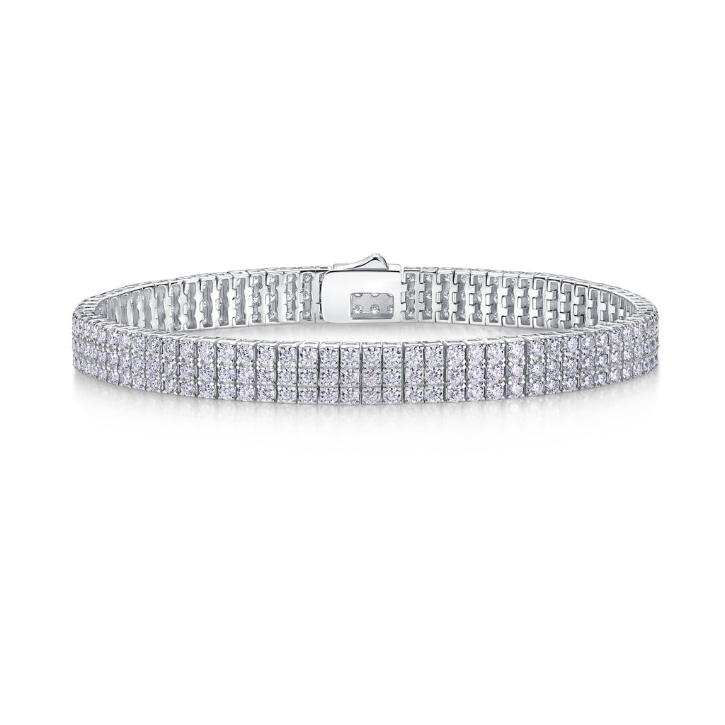 925 Sterling Silver Tennis Bracelet for Women – Multi Row Diamond Look Bracelet | Luxury Statement Jewelry