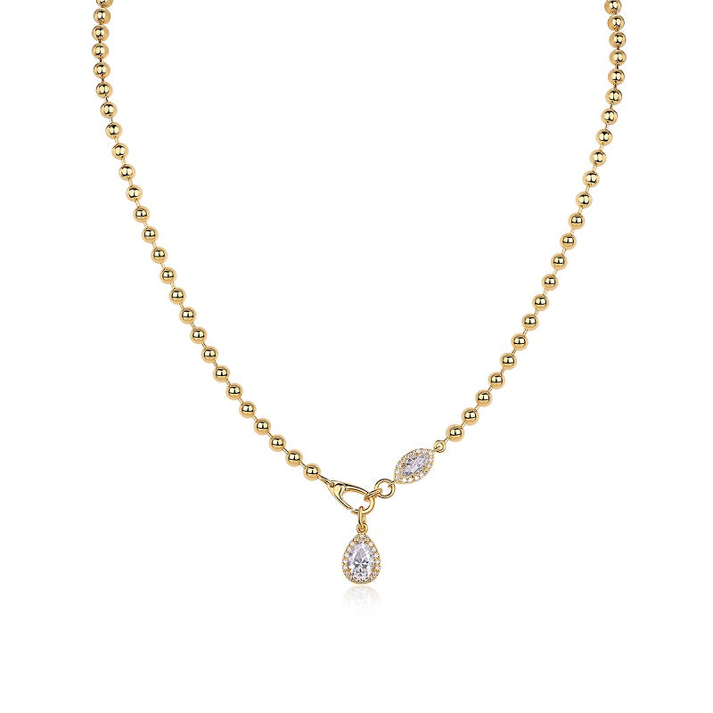 Pear Cut Moissanite Pendant Necklace – 925 Sterling Silver | 6×9mm | 40cm Chain