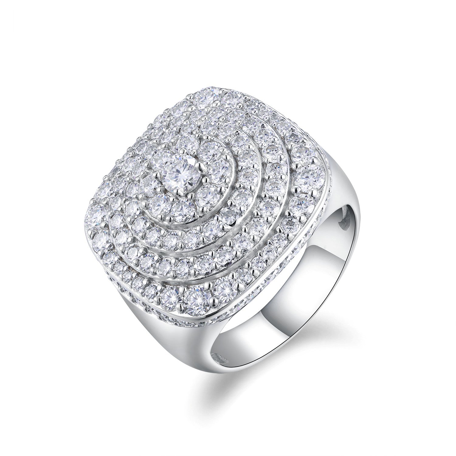 &nbsp;  925 Sterling Silver Statement Ring for Women – Pave Diamond Look Bold Ring | Luxury Cocktail Jewelry
