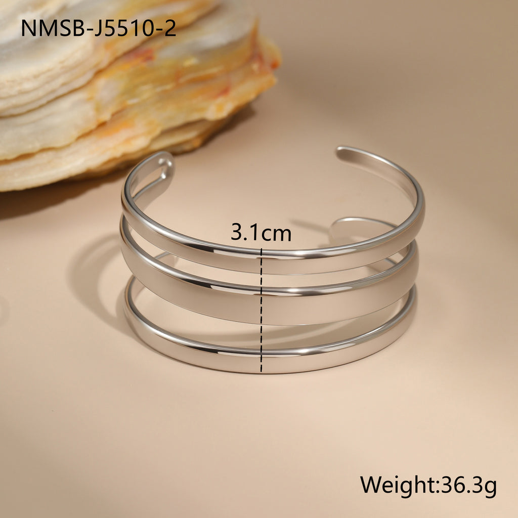 Stainless Steel Open Cuff Bracelet | Minimalist Chic