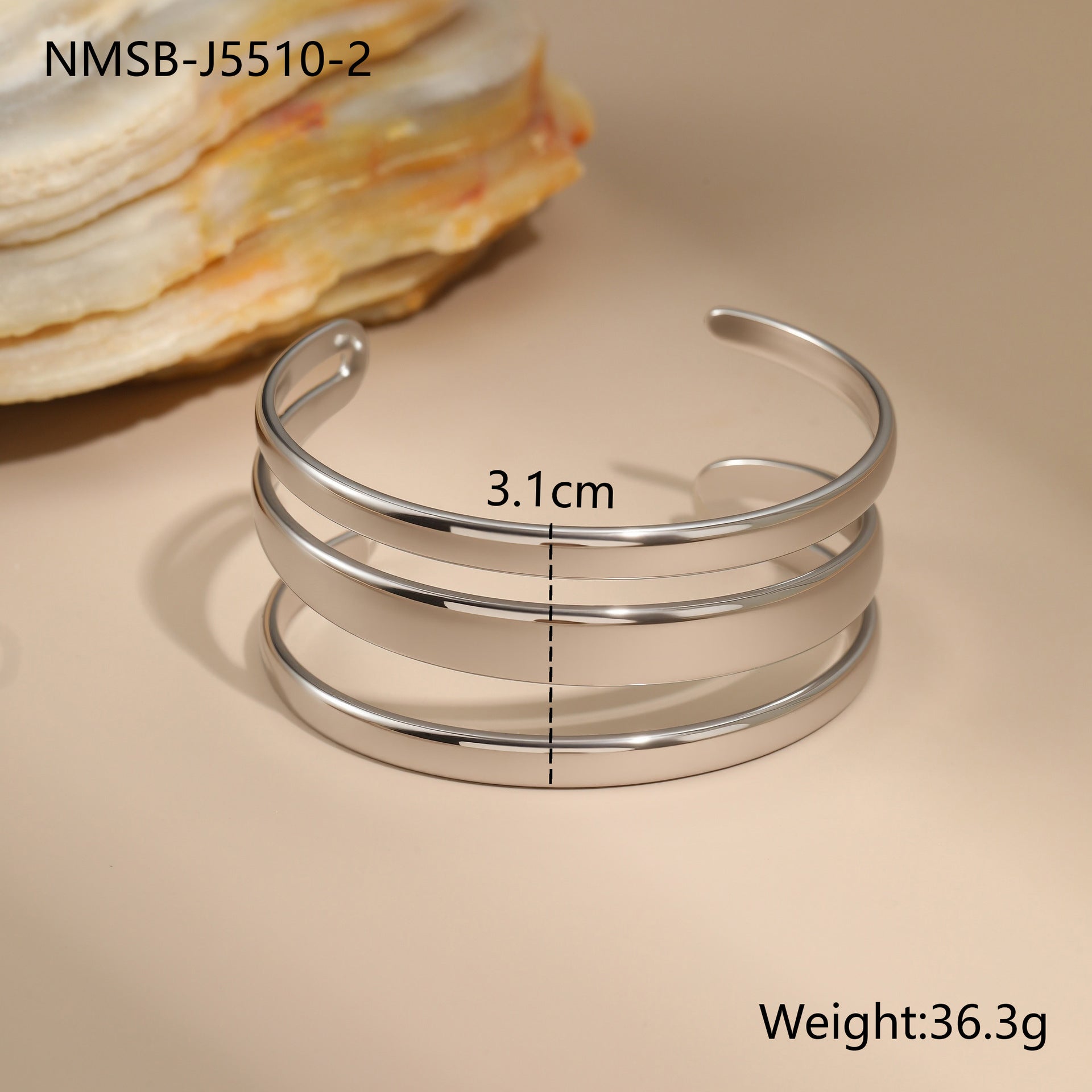 Stainless Steel Open Cuff Bracelet | Minimalist Chic