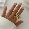 Gold Geometric Pearl Ring for Women – Irregular Winding Statement Ring