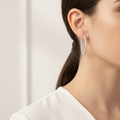 925 Sterling Silver Full Pave Hoop Earrings for Women – Diamond Look Statement Hoops | Luxury Elegant Jewelry