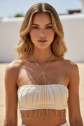 Gold Body Chain Necklace for Women – Multi-Layer Draped Design | Statement Luxury Jewelry