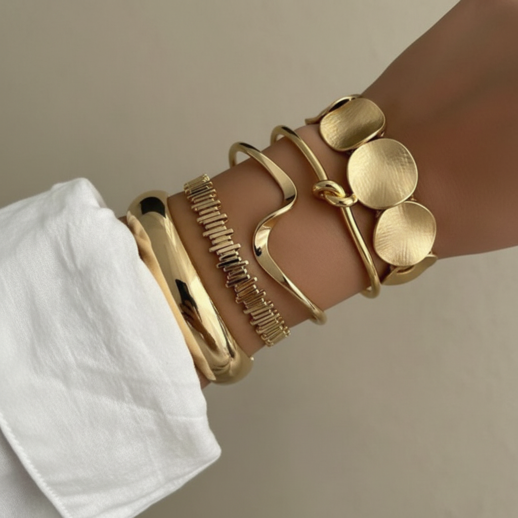Retro Wave Knot Bracelet Set