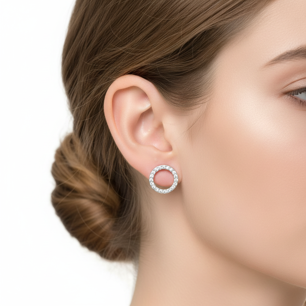 Moissanite Silver Earrings Set | Luxury Diamond