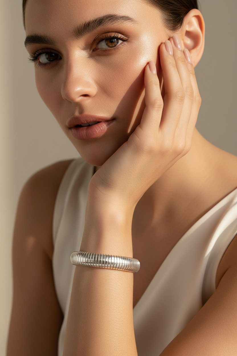 Gold Snake Chain Stretch Bracelet