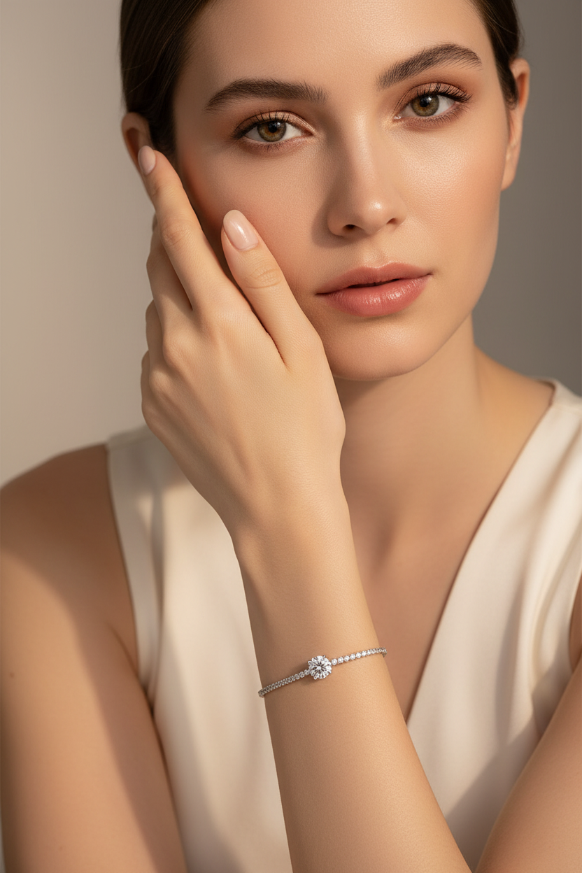 1-Carat Moissanite Bracelet | S925 Sterling Silver | Luvia