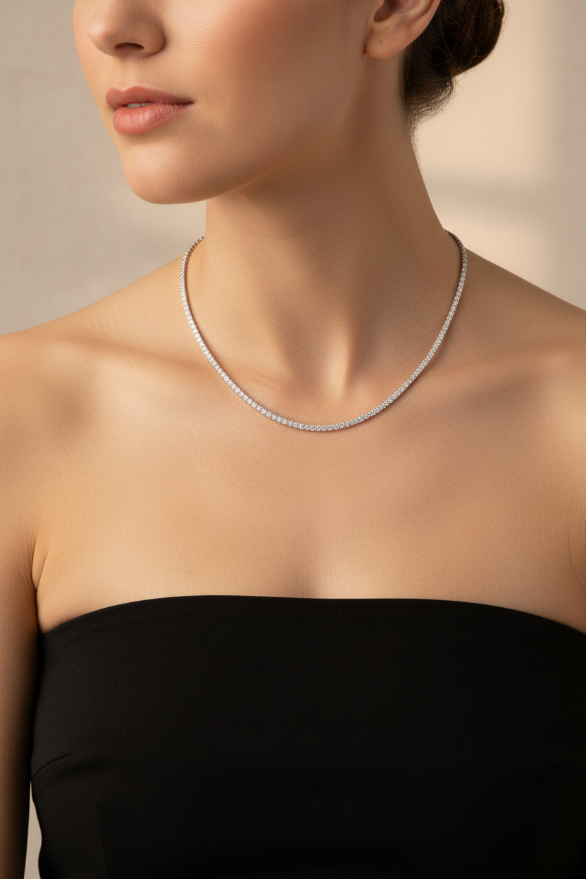 Winter Lake Moissanite Necklace | S925 Sterling Silver